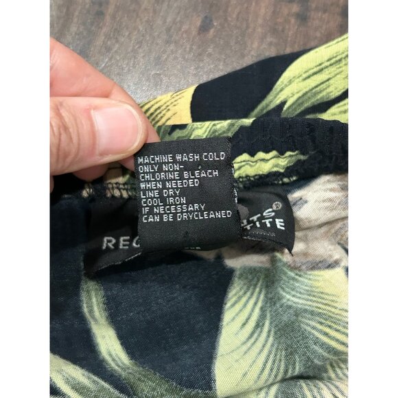 Requirements Petite Faux Wrap Midi Skirt Black Multi Sz 10P Floral Animal Print - Picture 8 of 10